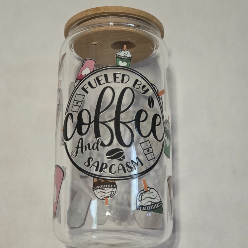 16oz Glass Can with Bamboo Lid